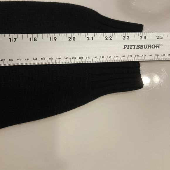 Nwot LORO PIANA Sweater Men~L~XL Unisex Chest 48”Cashmere ITALY Black Long-Sleev - Picture 7 of 7